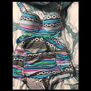 Aztec print high waisted bikini
